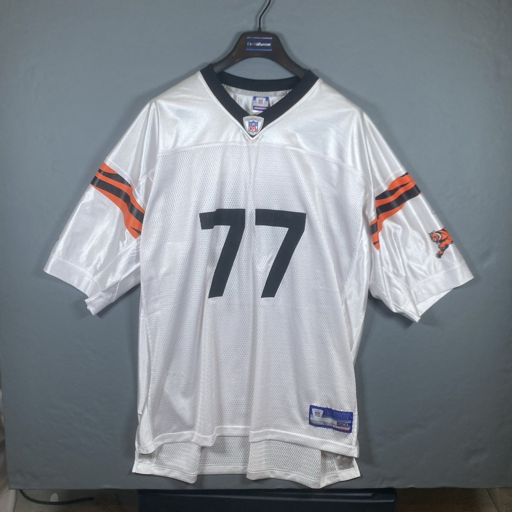 Reebok NFL Cincinnati Bengals Jersey White #77 MANN Size 2XL